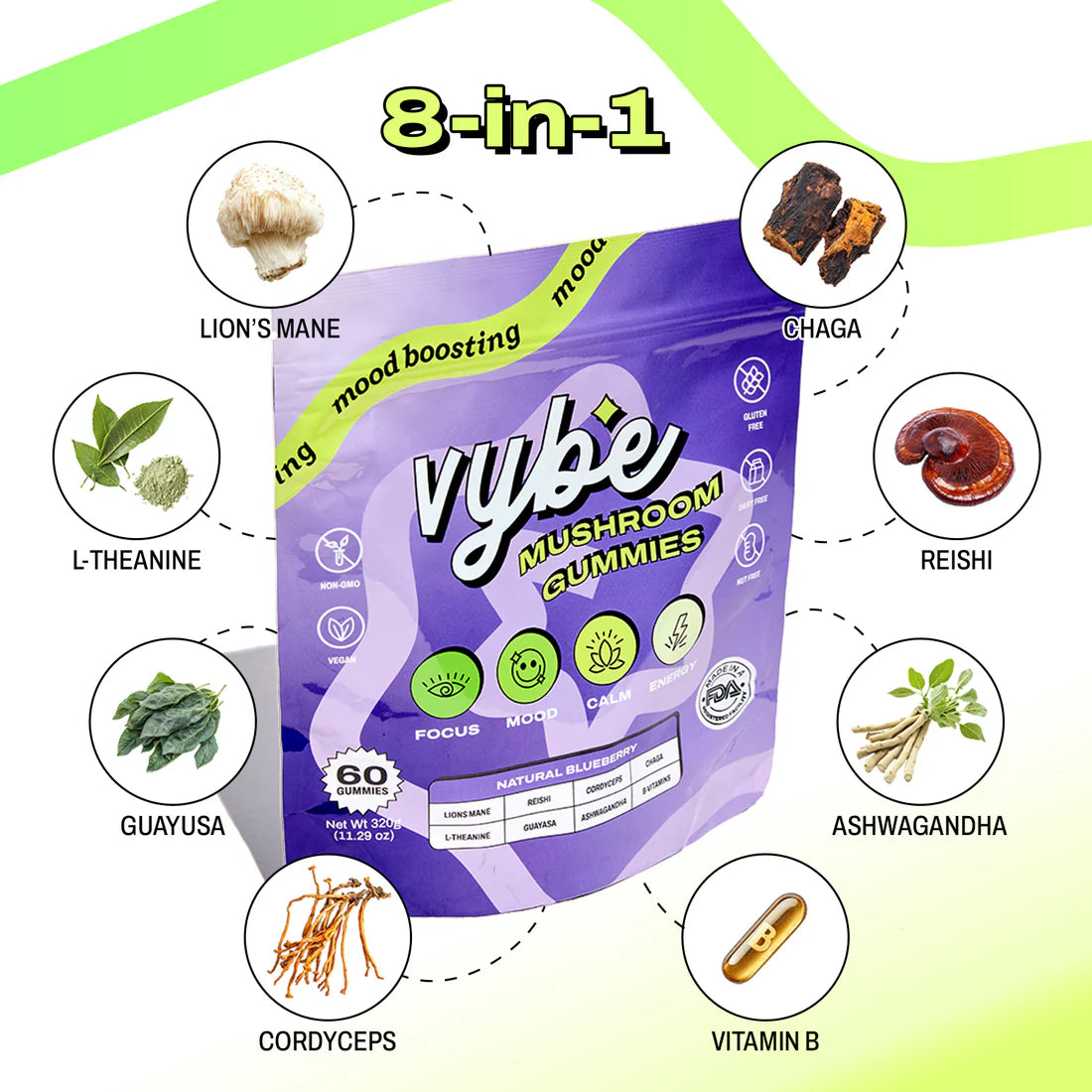 Vybe Mushroom Gummies
